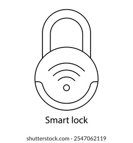 Icono de Vector para IoT Smart Lock. Muestra un candado conectado a Internet con funciones de seguridad avanzadas.