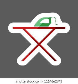 Vector icon  iron and ironing board colored sticker. Home Appliances. Layers grouped for easy editing illustration.  For your design.