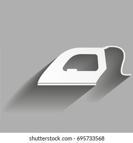 Vector icon of iron with shadow design. Home Appliances