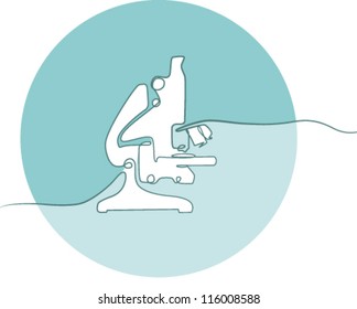 Vector icon isolated - Biochemistry and microbiology equipment. Microscope