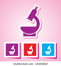 Vector icon isolated - Biochemistry and microbiology equipment. Microscope.