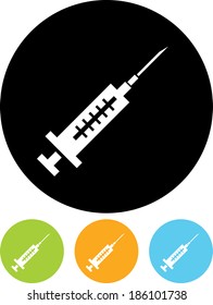 Vector icon isolated Medical equipment. Syringe. 