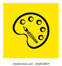 Vector icon isolated on white - Color palette and artistic brush