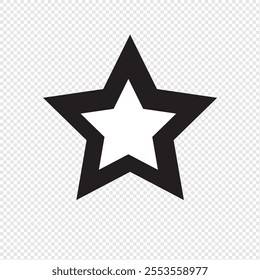 Vector icon of an isolated star. Star vector icon. Collection of stars. Gold star isolated on transparent white background. 