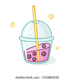 Vector icon of isolated summer cold soft drink