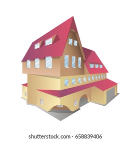 Vector icon of isometric house