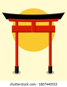 Vector icon of Japanese torri gate