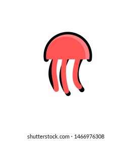 vector icon jellyfish, unique marine animals and suitable for design materials and social media and websites
