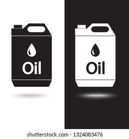 vector icon jerrycan oil on black and white background