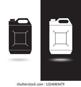 vector icon jerrycan oil on black and white background