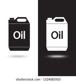 vector icon jerrycan oil on black and white background