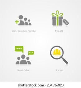 Vector Icon Join Become A Member Free Gift Forum Chat Find Job Collection