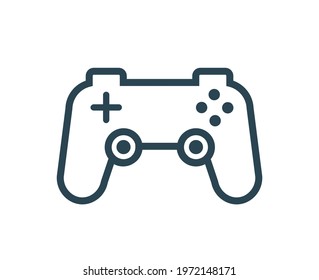 Vector icon of a joystick, a game made of a thin line.