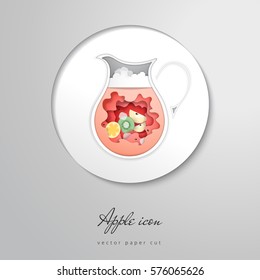 Vector icon with jug of juice. Drink it.