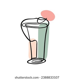 Icono vectorial del jugo de vidrio. Adecuado para publicidad, decoración de menú de barras, diseño de aplicaciones