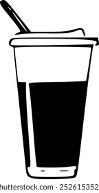Vector icon of juicy beverage in black and white