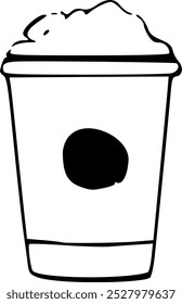 Vector icon of juicy beverage in black and white