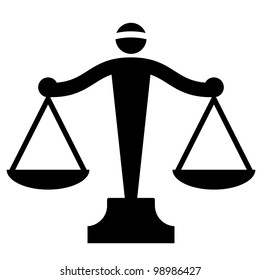 Vector icon of justice scales