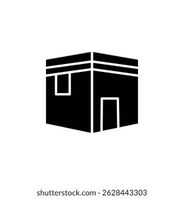 Ícone vetorial de Caaba em Meca. Representa as direções Hajj, Umrah e Qibla. Ótimo para conteúdo islâmico e design de viagens religiosas.
