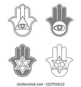 vector icon with Kabbalah symbol Hamsa for your design