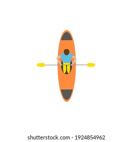vector icon, kayak on white background