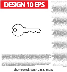 Vector icon key 10 EPS . Lorem Ipsum Illustration design