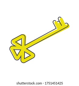 Icono vectorial de un estilo de caricatura clave sobre fondo blanco aislado.