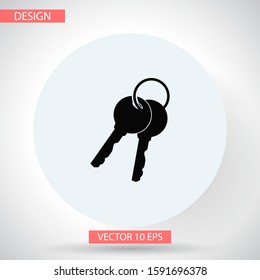 Vector icon key, design illustration for web key. Flat style key.