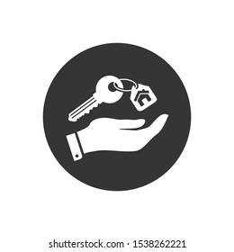Vector icon Key icon from the house, vector illustration. Flat design style