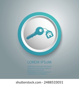 Icono de Vector Icono de llave de la casa, Ilustración vectorial. Diseño plano estilo