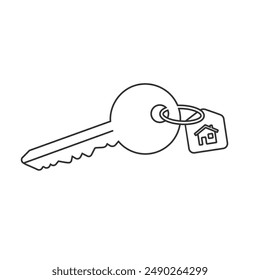 Vector icon Key icon from the house, vector illustration. Flat design style