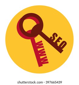 Vector icon key. house turnkey. turnkey illustration. House turnkey Flat design style. 