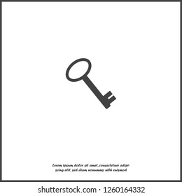 Vector icon of a key on white isolated background. Layers grouped for easy editing illustration. For your design.