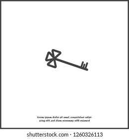 Vector icon of a key on white isolated background. Layers grouped for easy editing illustration. For your design.