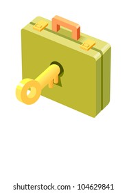 Vector Icon  Key and suitcase