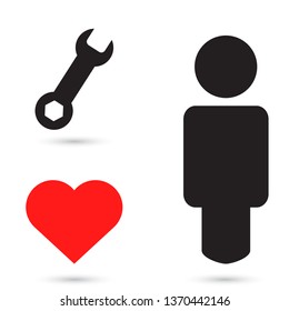 Vector icon key tool 10 EPS