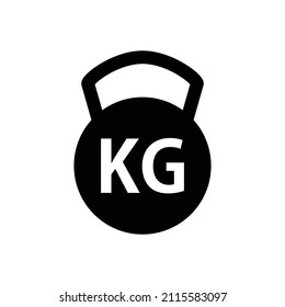 Vector icon of kg. Weights and muscle training.