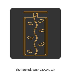 Vector icon of kids playground equipment.Climbing wall icon.