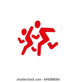 Vector icon kids running