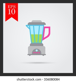 Vector icon of kitchen blender with green liquid
