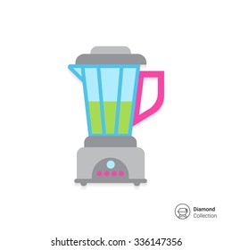 Vector icon of kitchen blender with green liquid