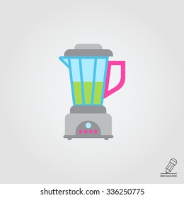 Vector icon of kitchen blender with green liquid