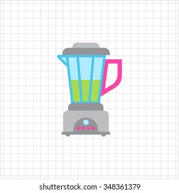 Vector icon of kitchen blender with green liquid