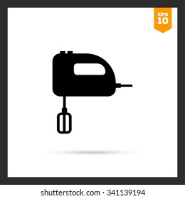 Vector icon of kitchen hand mixer silhouette