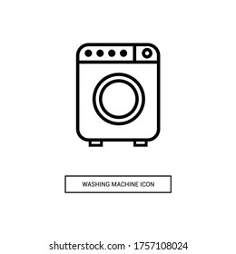 Vector icon. Kitchen icons. Picture of a washing machine. Line icon.