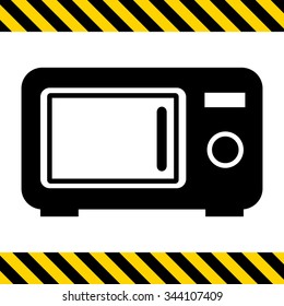 Vector icon of kitchen microwave oven silhouette