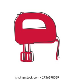 Vector icon of kitchen mixer cartoon style on white isolated background.