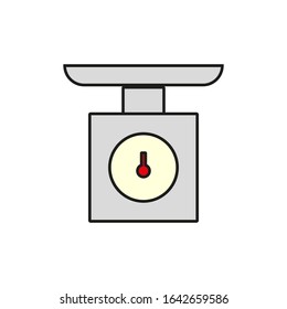 vector icon, kitchen scale on white background