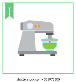 Vector icon of kitchen stand mixer with bowl