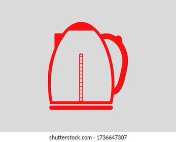 símbolo de tetera de cocina de iconos vectoriales y tetera en estilo plano